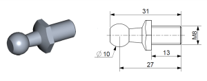 Embout de rotule M6/M8, D22 mm