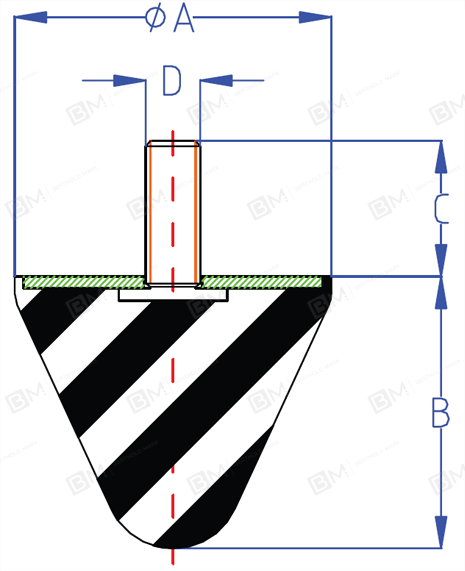 Dexierp Butée Conique Creuse Protection Force Pour 1-15/16 "2